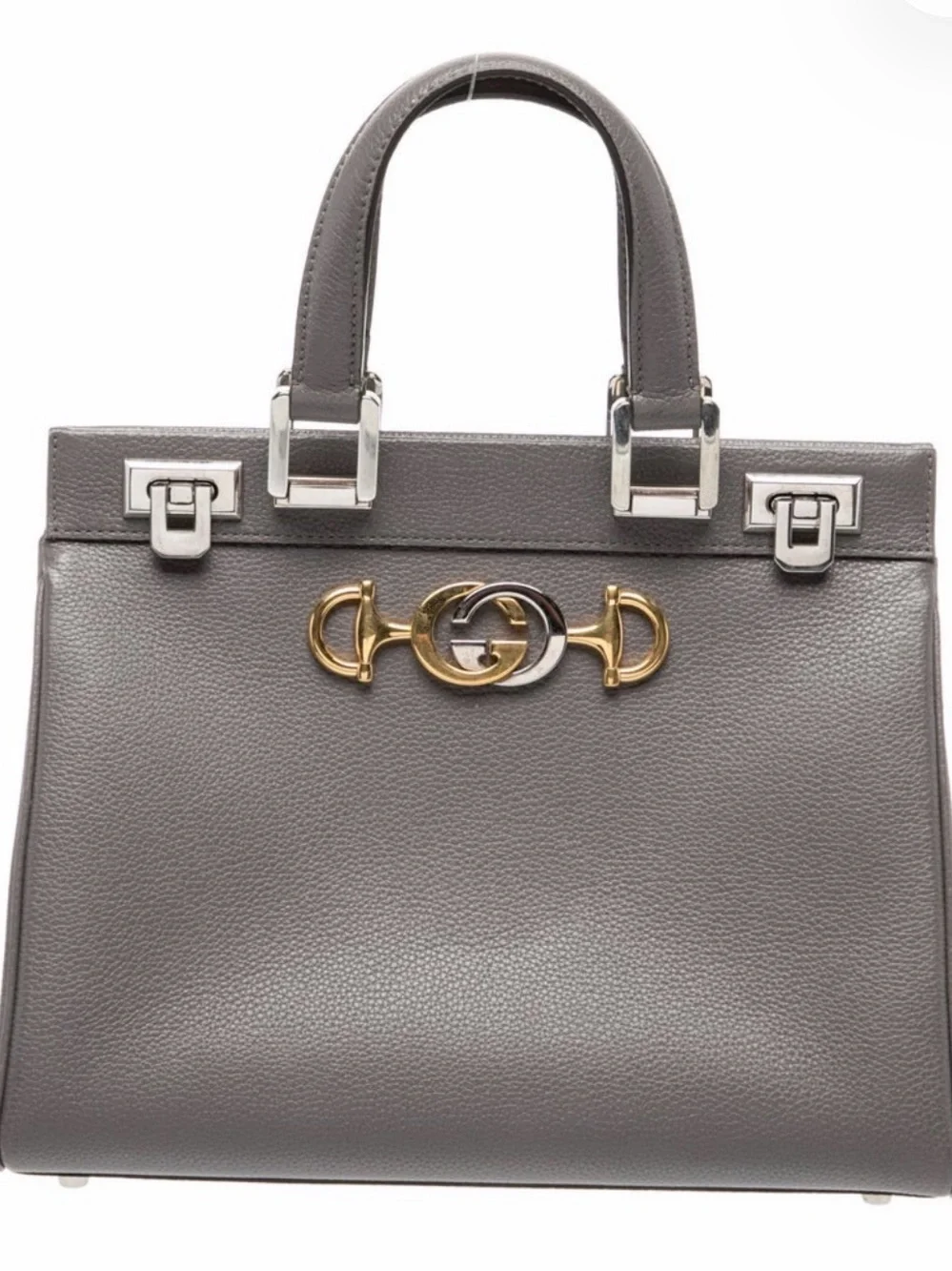 Gucci Interlocking G Horsebit Zuni Small Grey Two Tone